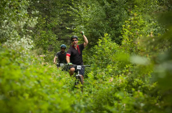 Duane Steiner on the Clear Lake Trail.
On July 7, 2018 cyclists participated in Cycle Clear Lake, an annual volunteer-organized fundraiser for MCC. Cyclists complete a 35 km trail ride around Clear